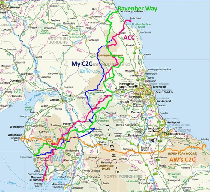 My rough C2C route based around things I want to include