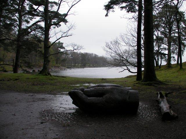 Sculpture in the woods by Derwent Water