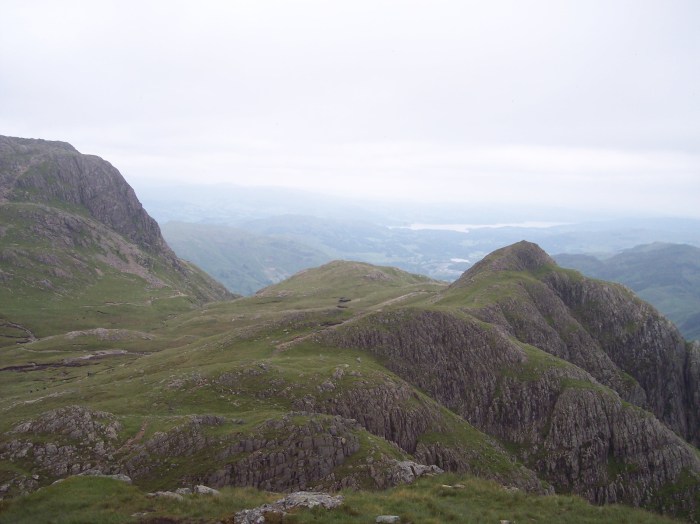 Looking back from Pike of Stickle to Loft Crag and Harrison Stickle Looking back from Pike of Stickle to Loft Crag and Harrison Stickle