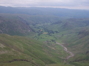Looking down The Band into Langdale
