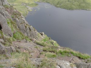 Looking back down Jack's Rake to Stickle Tarn