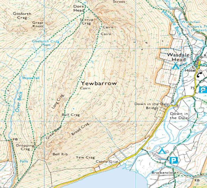 Yewbarrow map Yewbarrow