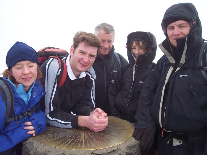 100_1256-Snowdon-Summit At the summit on the third attempt