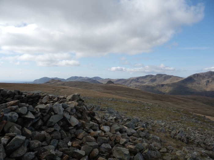 Looking south to the Langdale Pikes from High Raise