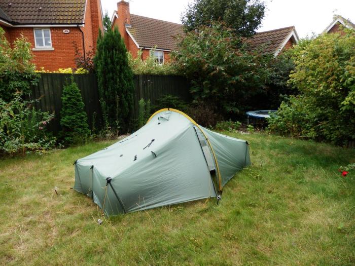 Monica dries out in the garden