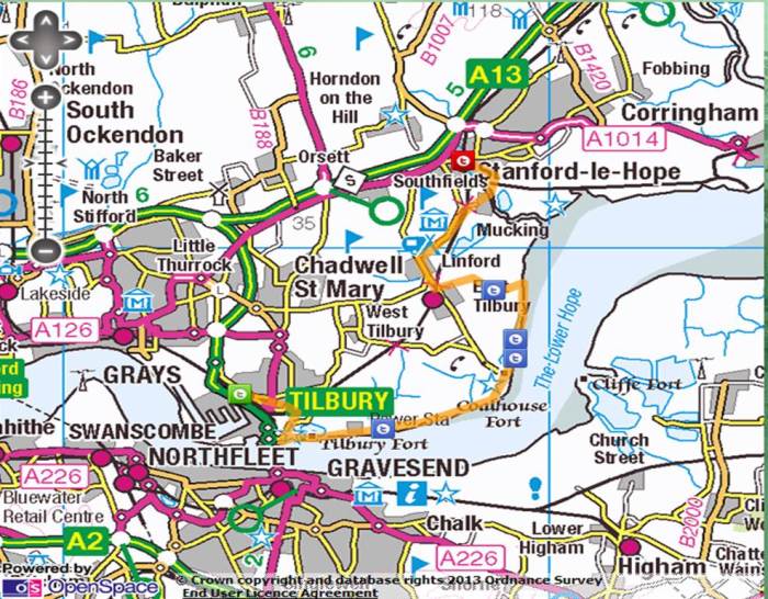 Click on the map to view the route on Social Hiking