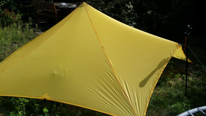 First pitch of the Trailstar in the garden