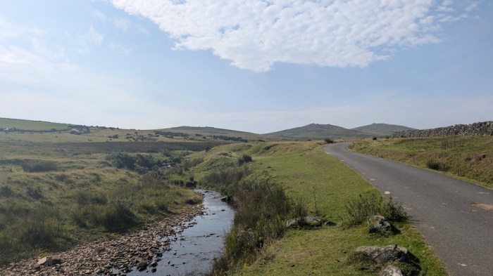View of the north moor from the road up from Okehampton camp